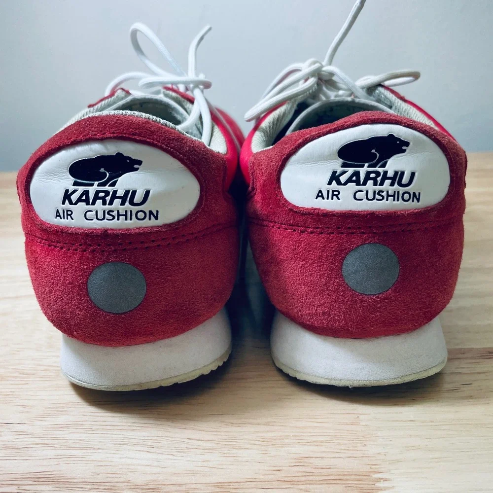 Karhu Albatross 82 Mens Red Navy Blue Suede Running Sneakers US 9